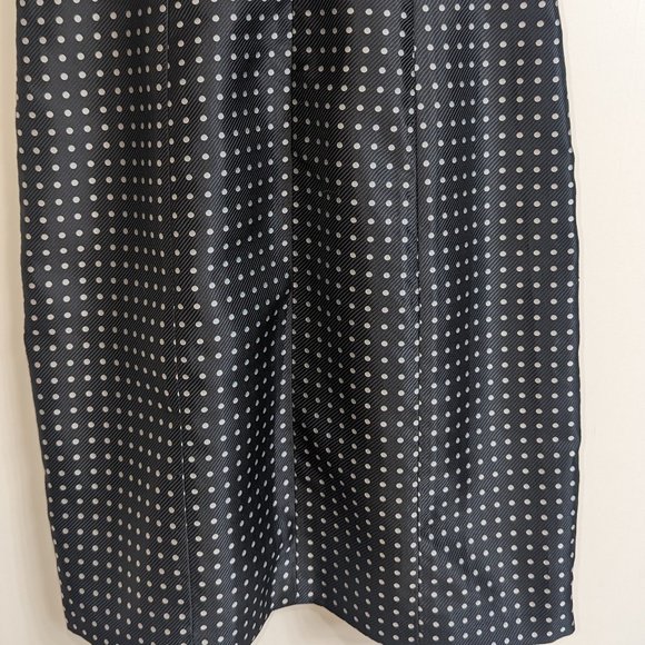 Max and Cleo Sleeveless Dress Sheath Polka Dot Ruffle Empire Waist Black Sz 4 - Picture 10 of 12